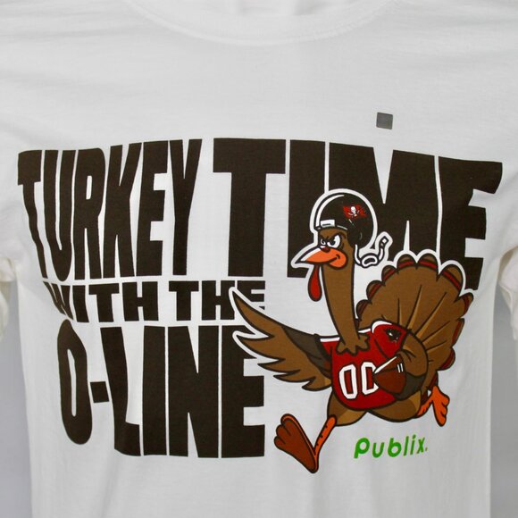 Tampa Bay Buccaneers Boys XL Turkey Time With The O-line T-shirt Without Tags - Picture 3 of 10